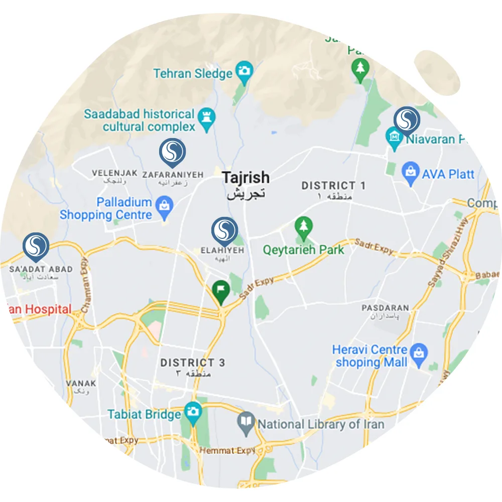نقشه موقعیت کلینیک سرو